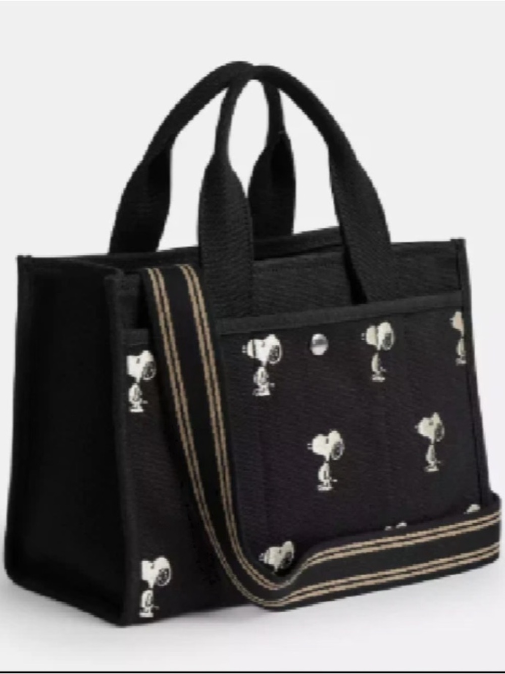 Coach Black Canvas Snoopy Tote w/Gift Bag, Dust Bag and COA! NWT - Picture 2 of 12
